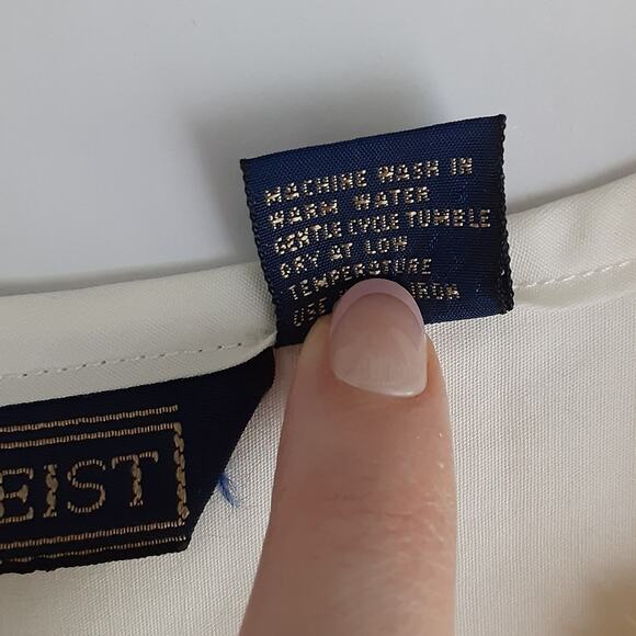 Vintage 80s Sheer Lace Button Up Shirt Tuxedo Pleated Cream Short Sleeve Retro - Picture 7 of 10